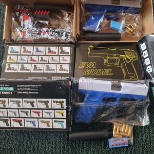 Children's Toy Glock Shell Ejection Soft Bullet Gun, Manual Loading EVA Launch